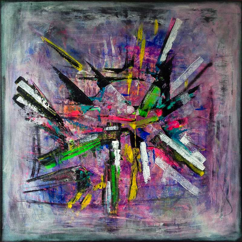 panache - peinture acrylique sur toile - 100 cm x 100 cm panache - peinture acrylique sur toile - 100 cm x 100 cm