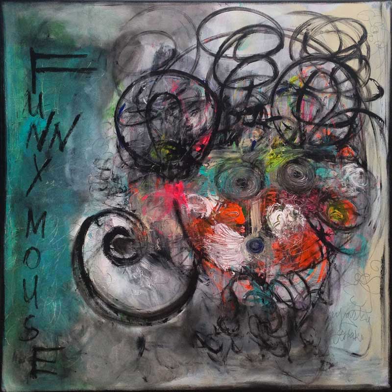 funny mouse - peinture acrylique sur toile - 100 cm x 100 cm funny mouse - peinture acrylique sur toile - 100 cm x 100 cm