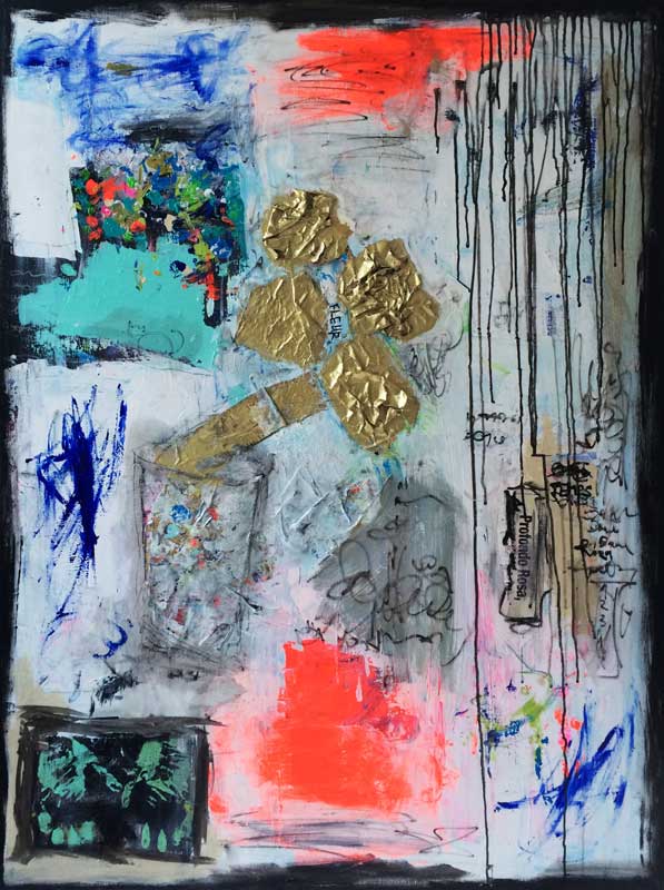 2016-01-12-fleur-800 fleur - peinture acrylique et collage sur toile - 97 cm x 130 cm