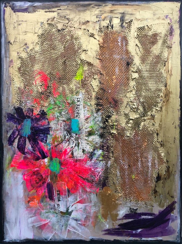 La ruche - peinture acrylique et collage 3D sur toile - 97 cm x 130 cm La ruche - peinture acrylique et collage 3D sur toile - 97 cm x 130 cm