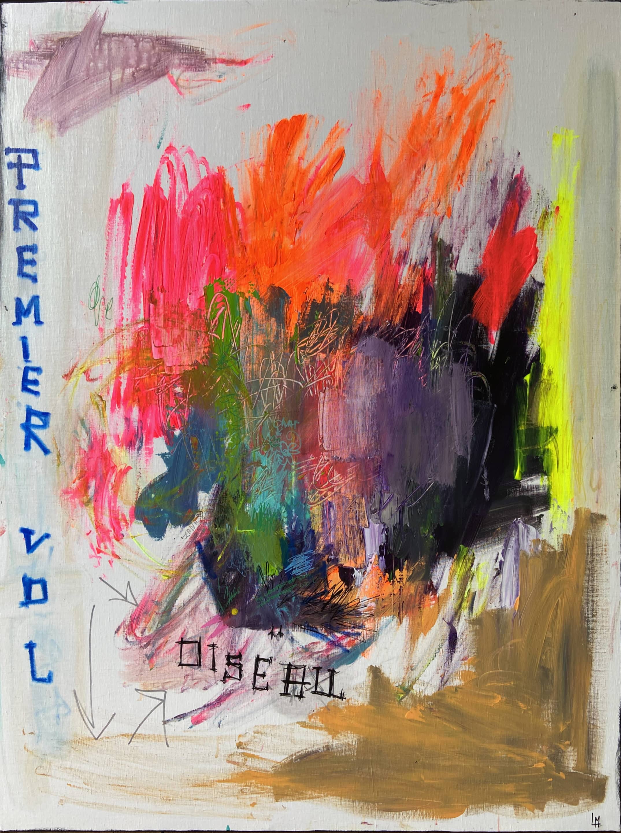 Premier vol - peinture acrylique sur toile - 97 cm x 130 cm - Marzena Lavrilleux - artiste peintre à Orléans Premier vol - peinture acrylique sur toile - 97 cm x 130 cm - Marzena Lavrilleux - artiste peintre à Orléans