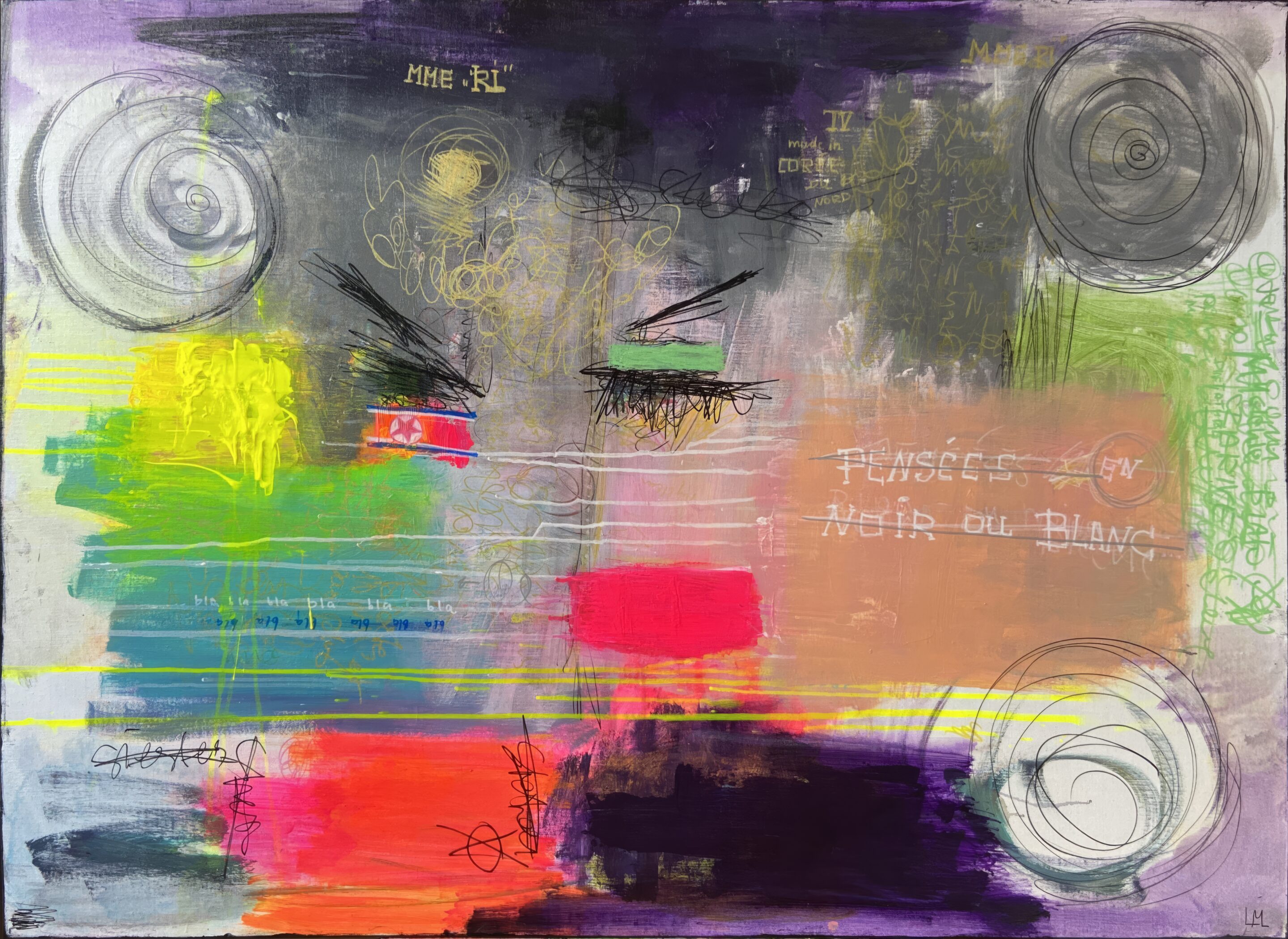 Mme Ri - peinture acrylique sur toile - 130 cm x 97 cm - Marzena Lavrilleux - artiste peintre à Orléans