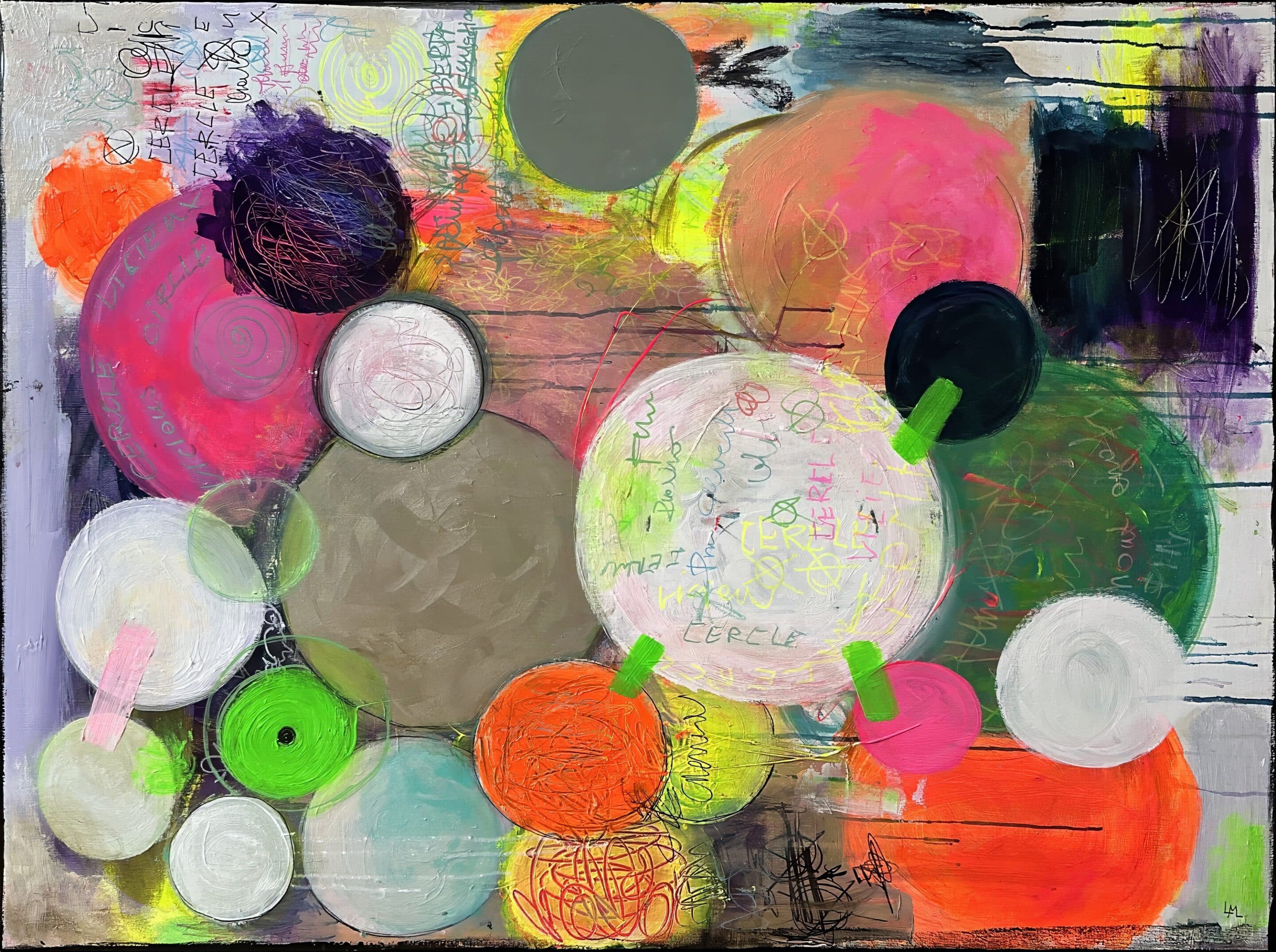 Cercle vicieux - peinture acrylique sur toile - 130 cm x 97 cm - Marzena Lavrilleux - artiste peintre à Orléans