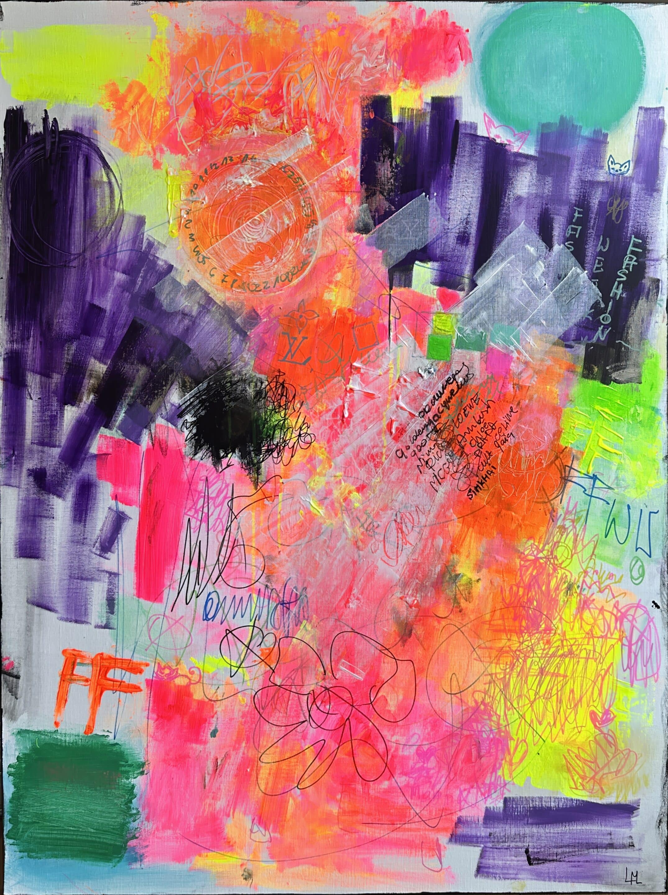 Les spectateurs - peinture acrylique sur toile - 97 cm x 130 cm - Marzena Lavrilleux - artiste peintre à Orléans