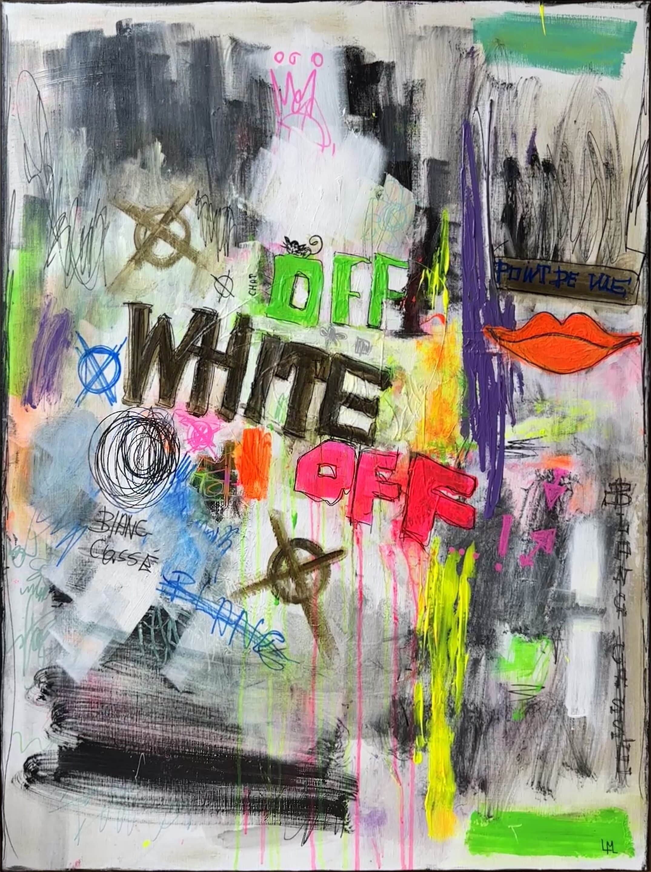 Off white - peinture acrylique sur toile - 97 cm x 130 cm - Marzena Lavrilleux - artiste peintre à Orléans